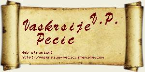 Vaskrsije Pecić vizit kartica